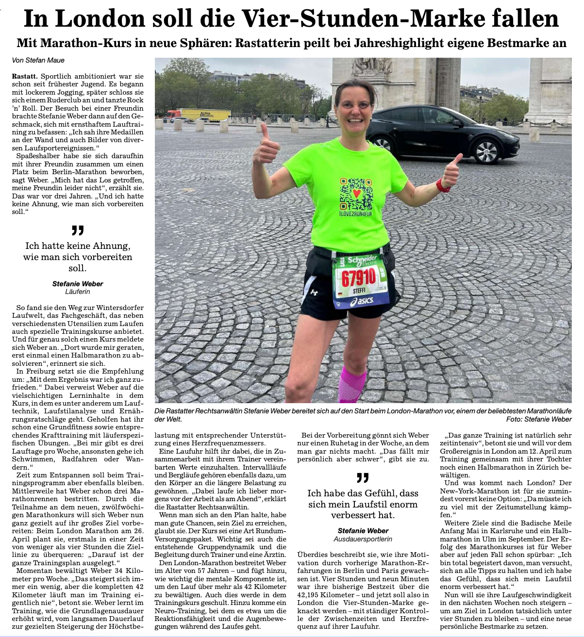 Steffi Weber - Marathonkurs BT